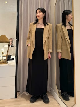 「Omekashi（オメカシ）のアイテム（ジャケット/アウター）」を使った、moeさん（レディース・168cm）の春コーディネート