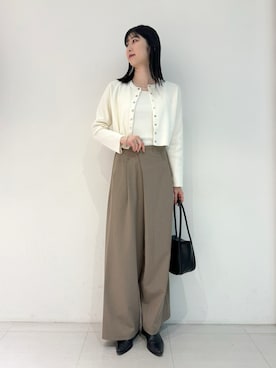 「細見えパンツ」｜moeさん（レディース・168cm）の春コーディネート