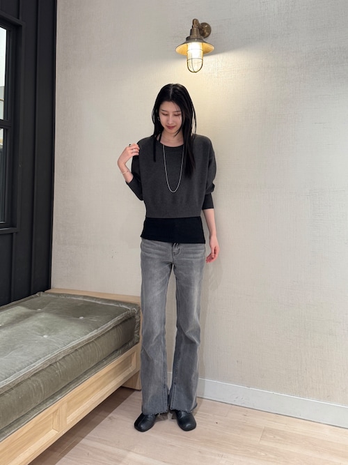 セール】ポケット付きフレアデニム（デニムパンツ）｜Omekashi