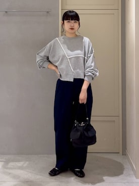 「高見え」｜「アイテム（スウェット）」を使った、ｎａｒｕｍｉさん（レディース・163cm）の秋コーディネート
