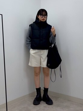 「ナチュラル」｜「アイテム（ライダースジャケット）」を使った、ｎａｒｕｍｉさん（レディース・163cm）の秋コーディネート