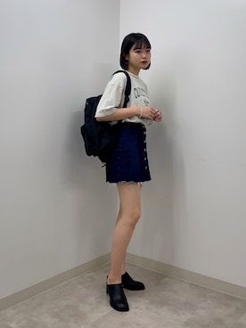 「半袖」｜「アイテム（バックパック/リュック）」を使った、ｎａｒｕｍｉさん（レディース・163cm）の春コーディネート