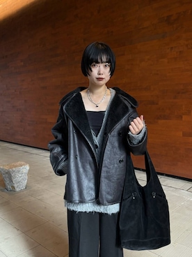 「アイテム（ムートンコート）」を使った、ｎａｒｕｍｉさん（レディース・163cm・20代）の冬コーディネート