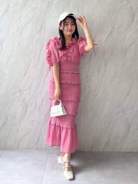 dazzlinのワンピース（ピンク系）を使った人気ファッション  