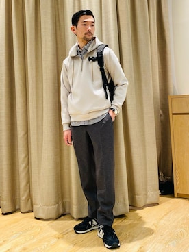 「NOLLEY'S goodman（ノーリーズグッドマン）のアイテム（パーカー）」を使った、ueta.sさん（メンズ・166cm）の冬コーディネート
