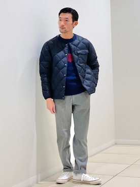 「インナーダウン」｜「アイテム（ブルゾン）」を使った、ueta.sさん（メンズ・166cm）の秋コーディネート