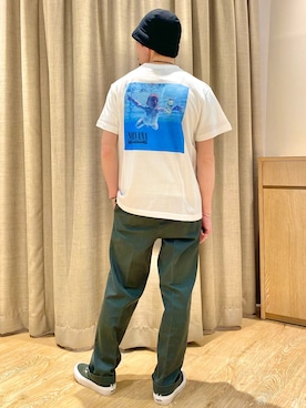 「Nine Tailor（ナインテイラー）のアイテム（帽子）」を使った、ueta.sさん（メンズ・166cm）の春コーディネート