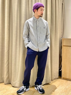 「Nine Tailor（ナインテイラー）のアイテム（帽子）」を使った、ueta.sさん（メンズ・166cm）の春コーディネート