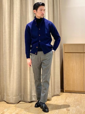 「NOLLEY'S goodman（ノーリーズグッドマン）のアイテム（ニット/セーター）」を使った、ueta.sさん（メンズ・166cm）の冬コーディネート