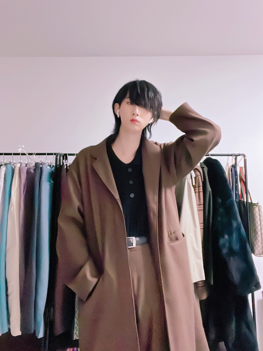 セットアップ（ブラウン系）を使った「ロングコート」のメンズ人気