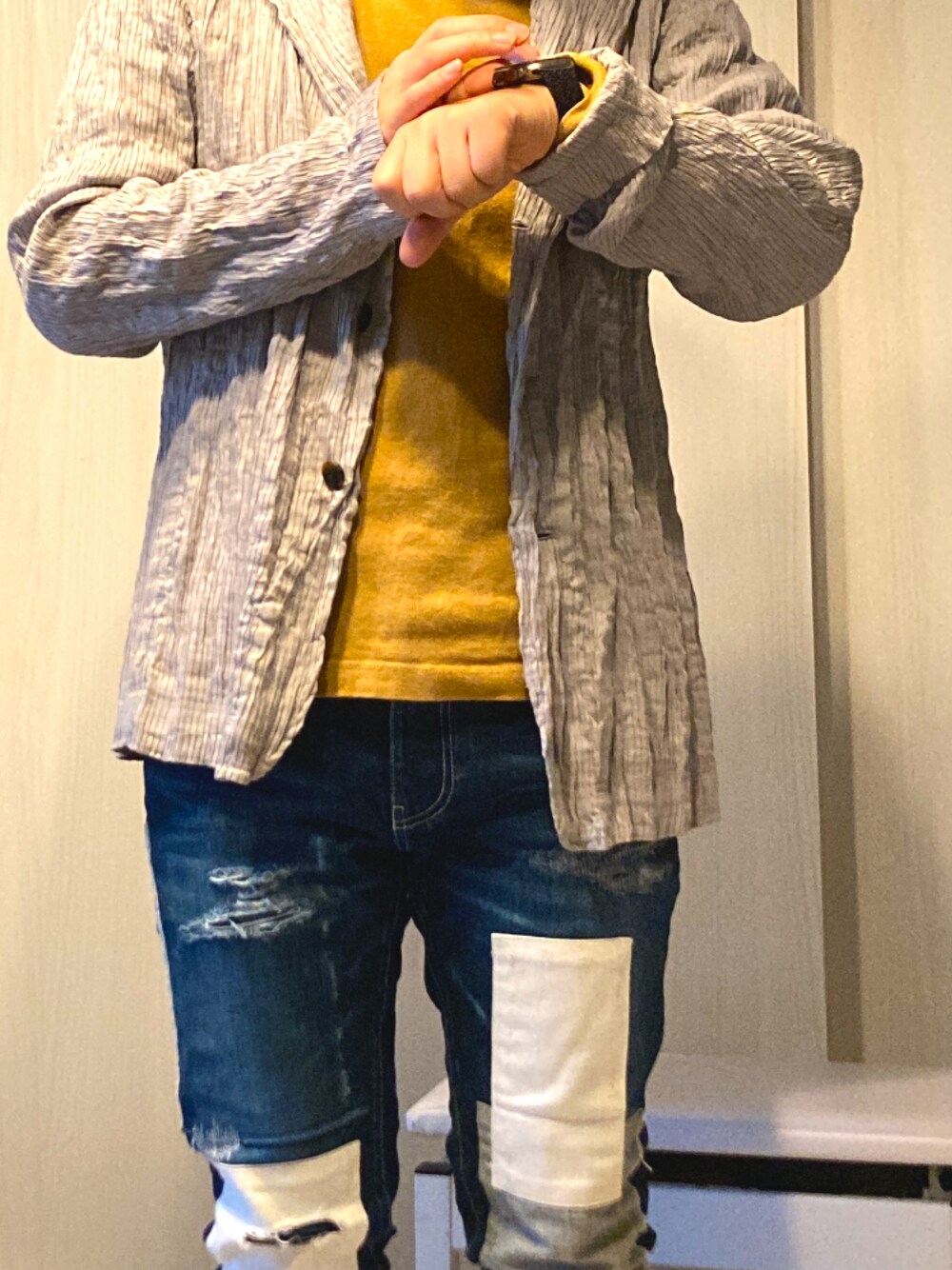 ISSEY MIYAKEのテーラードジャケット（ベージュ系）を使った人気