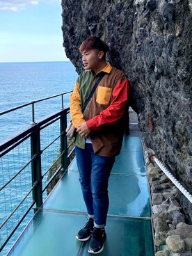 「lativ（ラティーヴ）のアイテム（パンツ）」を使った、Hankさん（メンズ・179cm）の春コーディネート