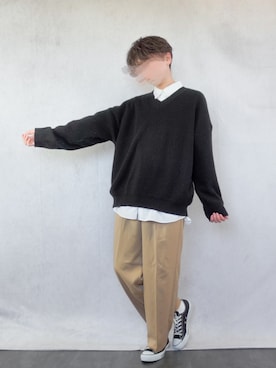 「CONVERSE（コンバース）のアイテム」を使った、みなりん(Minari)さん（骨格ナチュラル・メンズ・170cm）の秋コーディネート