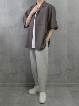 「今日のコーデ」｜「アイテム（パンツ、シルバー系）」を使った、みなりん(Minari)さん（メンズ・170cm）の春コーディネート