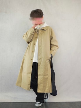 みなりん(Minari)さんの「loose soutien collar long coat/ルーズステンカラーコート」を使ったコーディネート