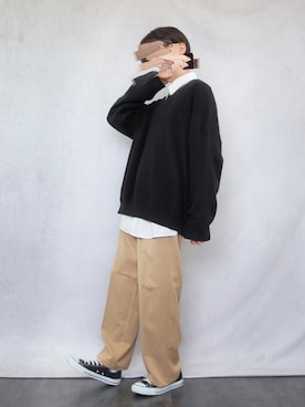 「CONVERSE（コンバース）のCONVERSE/コンバース メンズ レディース スニーカーNEXTAR ネクスター 110 OX  オールスター  32765140 32765141 32765142 32765143 32765145 32765147 32765149（スニーカー）」を使った、みなりん(Minari)さん（メンズ・170cm）の秋コーディネート