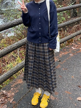 「Onitsuka Tiger（オニツカタイガー）のアイテム（イエロー系）」を使った、demizz00さん（レディース・159cm）の秋コーディネート