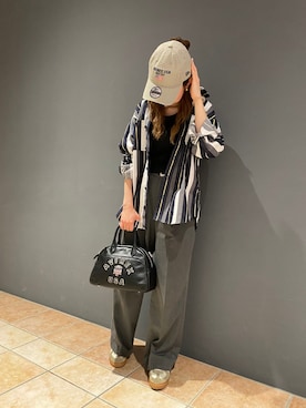 「アイテム（帽子、グリーン系）」を使った、Nagasakiさん（レディース・164cm）の春コーディネート