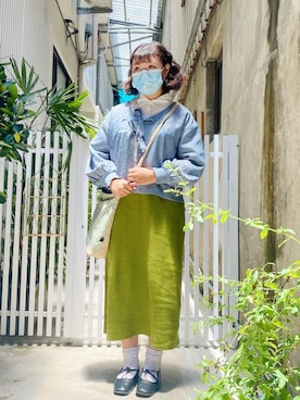 「idem（イデム）のアイテム（ノーカラージャケット）」を使った、71さん（レディース・155cm）の夏コーディネート