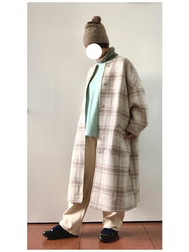 「SENSE OF PLACE by URBAN RESEARCH（センスオブプレイスバイアーバンリサーチ）のアイテム（ノーカラーコート）」を使った、Coat.Iさん（レディース・152cm）の春コーディネート