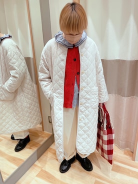 「サマンサモスモス」｜「アイテム（ノーカラーコート）」を使った、chi211030さん（レディース・165cm）の秋コーディネート