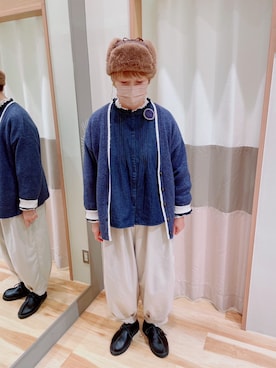 「ナチュラルスタイル」｜「アイテム（帽子）」を使った、chi211030さん（レディース・165cm）の冬コーディネート