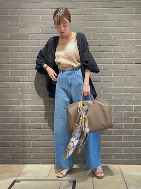 「カフェ」｜「アイテム（財布/小物）」を使った、Shin シンさん（レディース・167cm）の夏コーディネート