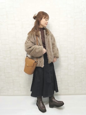 「classicalelf（クラシカルエルフ）のアイテム（ブルゾン）」を使った、chicchimoさん（レディース・152cm）の秋コーディネート