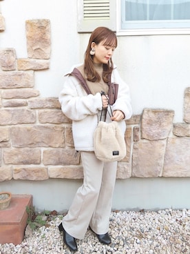 「classicalelf（クラシカルエルフ）のアイテム（スラックス）」を使った、chicchimoさん（レディース・152cm）の秋コーディネート