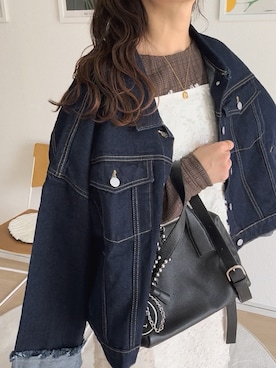 「アイテム（ボストンバッグ）」を使った、chicchimoさん（レディース・152cm）の冬コーディネート