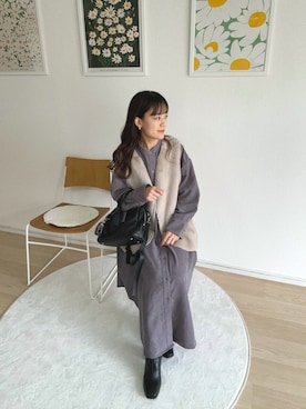 「アイテム（イヤリング）」を使った、chicchimoさん（レディース・152cm）の秋コーディネート