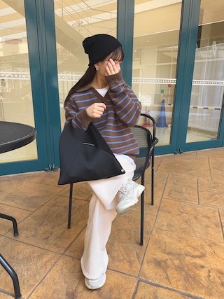 「wee9s（ウィークス）のbuddy beanie / オールシーズン使えるマルチウェイバディビーニー,ニット帽（ニットキャップ/ビーニー）」を使った、chicchimoさん（レディース・152cm）の冬コーディネート