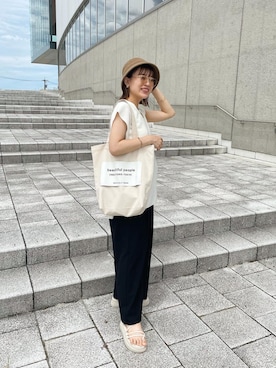 「UNIQLO（ユニクロ）のアイテム（帽子）」を使った、chicchimoさん（レディース・152cm）の夏コーディネート