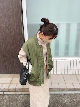 「ボストンバッグ」｜「アイテム（MA-1）」を使った、chicchimoさん（レディース・152cm）の秋コーディネート