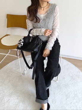 「アイテム（チョーカー）」を使った、chicchimoさん（レディース・152cm）の秋コーディネート