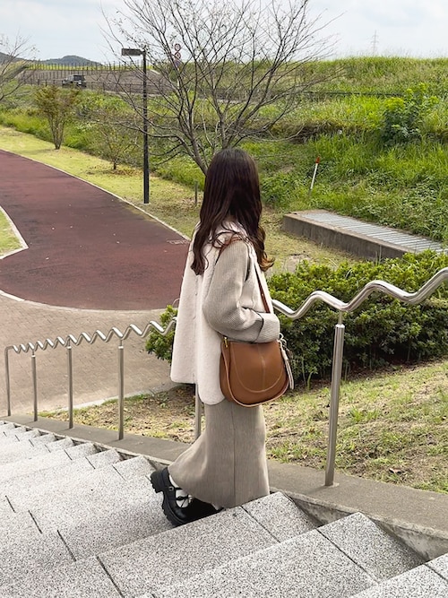 NiiNa】【高品質牛革】2way ワンハンドルラウンドショルダーバッグ