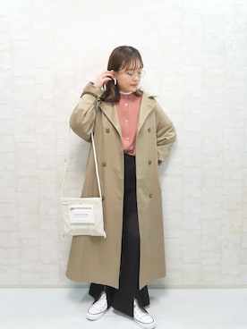 「SENSE OF PLACE by URBAN RESEARCH（センスオブプレイスバイアーバンリサーチ）のアイテム（ステンカラーコート）」を使った、chicchimoさん（レディース・152cm）の冬コーディネート