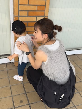 「アイテム（ベスト）」を使った、chicchimoさん（レディース・152cm）の夏コーディネート