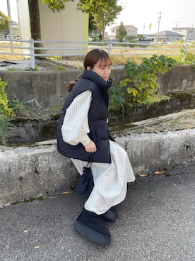 「one after another NICE CLAUP（ワンアフターアナザーナイスクラップ）のアイテム（ブーツ）」を使った、chicchimoさん（レディース・152cm）の秋コーディネート