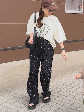 「NOGLE（ノグル）のアイテム」を使った、chicchimoさん（レディース・152cm）の夏コーディネート