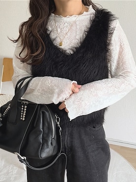 「アイテム（ボストンバッグ）」を使った、chicchimoさん（レディース・152cm）の秋コーディネート