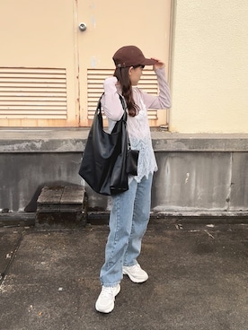 「Reebok（リーボック）のアイテム」を使った、chicchimoさん（レディース・152cm）の春コーディネート