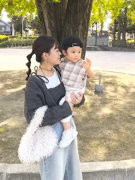 「アイテム（デニムパンツ）」を使った、chicchimoさん（レディース・152cm）の秋コーディネート