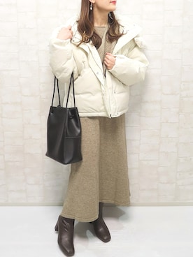 「KBF（ケイビーエフ）のアイテム（ジャケット/アウター）」を使った、chicchimoさん（レディース・152cm）の冬コーディネート