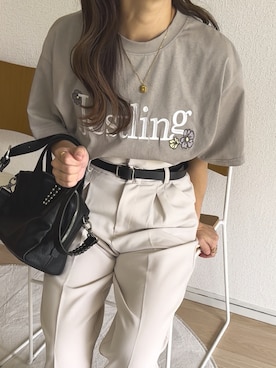「アイテム（ボストンバッグ）」を使った、chicchimoさん（レディース・152cm）の秋コーディネート