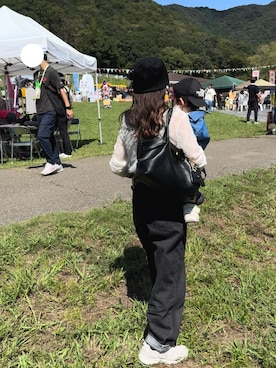 「アイテム（ニットキャップ/ビーニー）」を使った、chicchimoさん（レディース・152cm）の秋コーディネート