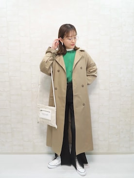 「SENSE OF PLACE by URBAN RESEARCH（センスオブプレイスバイアーバンリサーチ）のアイテム（ステンカラーコート）」を使った、chicchimoさん（レディース・152cm）の冬コーディネート