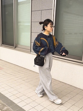 「アイテム（スウェットパンツ）」を使った、chicchimoさん（レディース・152cm）の冬コーディネート