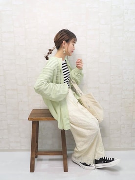 「CONVERSE（コンバース）のconverse コンバース ALL STAR PLTS OX オールスター PLTS オックス 32893351 *BLACK（スニーカー）」を使った、chicchimoさん（レディース・152cm）の春コーディネート