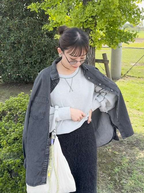 「mili an deni（ミリアンデニ）の2ＷＡＹロープトートバッグ（ショルダーバッグ）」を使った、chicchimoさん（レディース・152cm）の秋コーディネート